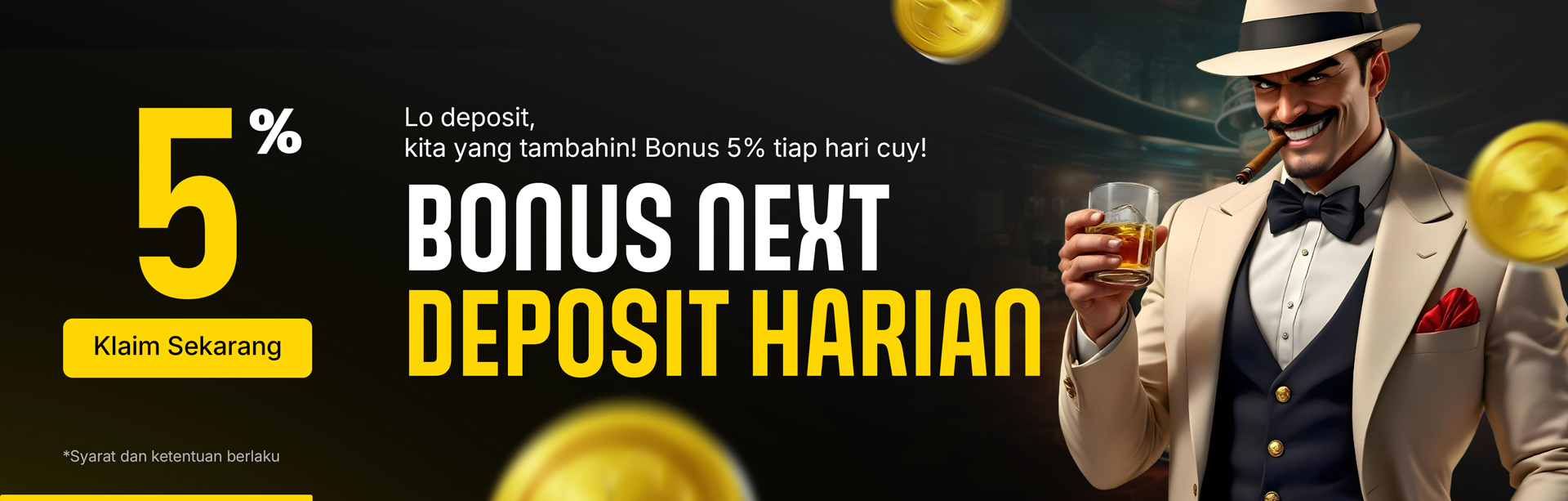 BONUS NEXT DEPOSIT HARIAN 5%